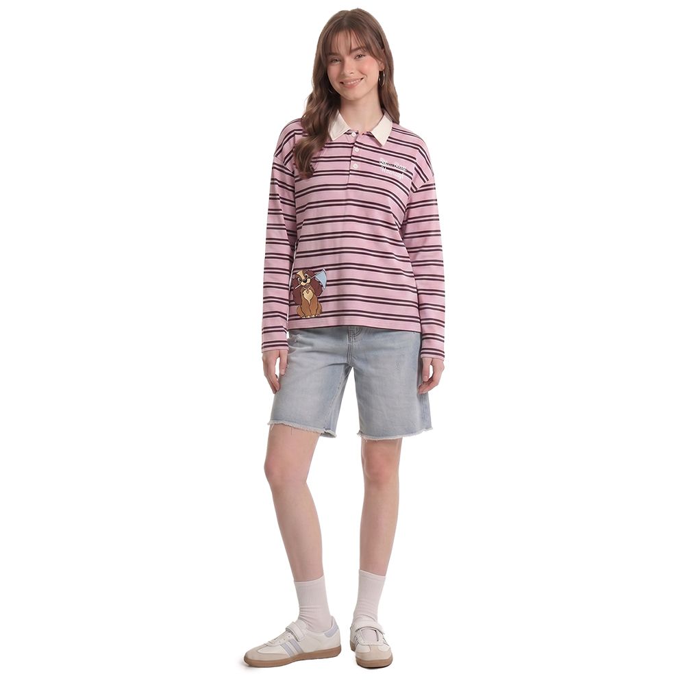 MESTYLE DISNEY CHESHIRE CAT POLO PINK SIZE L