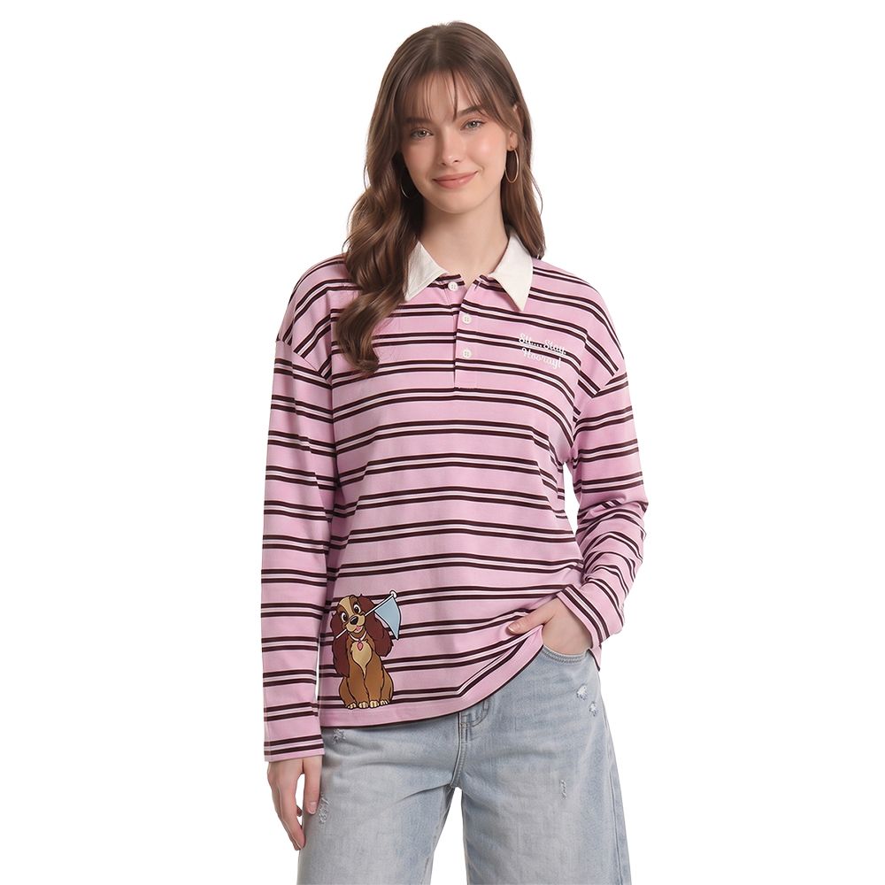 MESTYLE DISNEY เสื้อโปโล CHESHIRE CAT สีชมพู ไซซ์ L