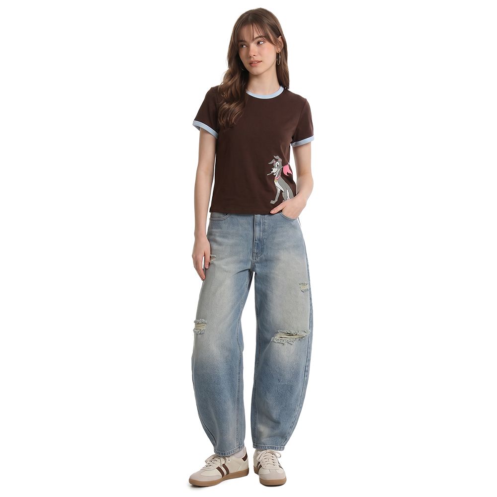 MESTYLE DISNEY LADY TRAMP T-SHIRT BROWN SIZE L