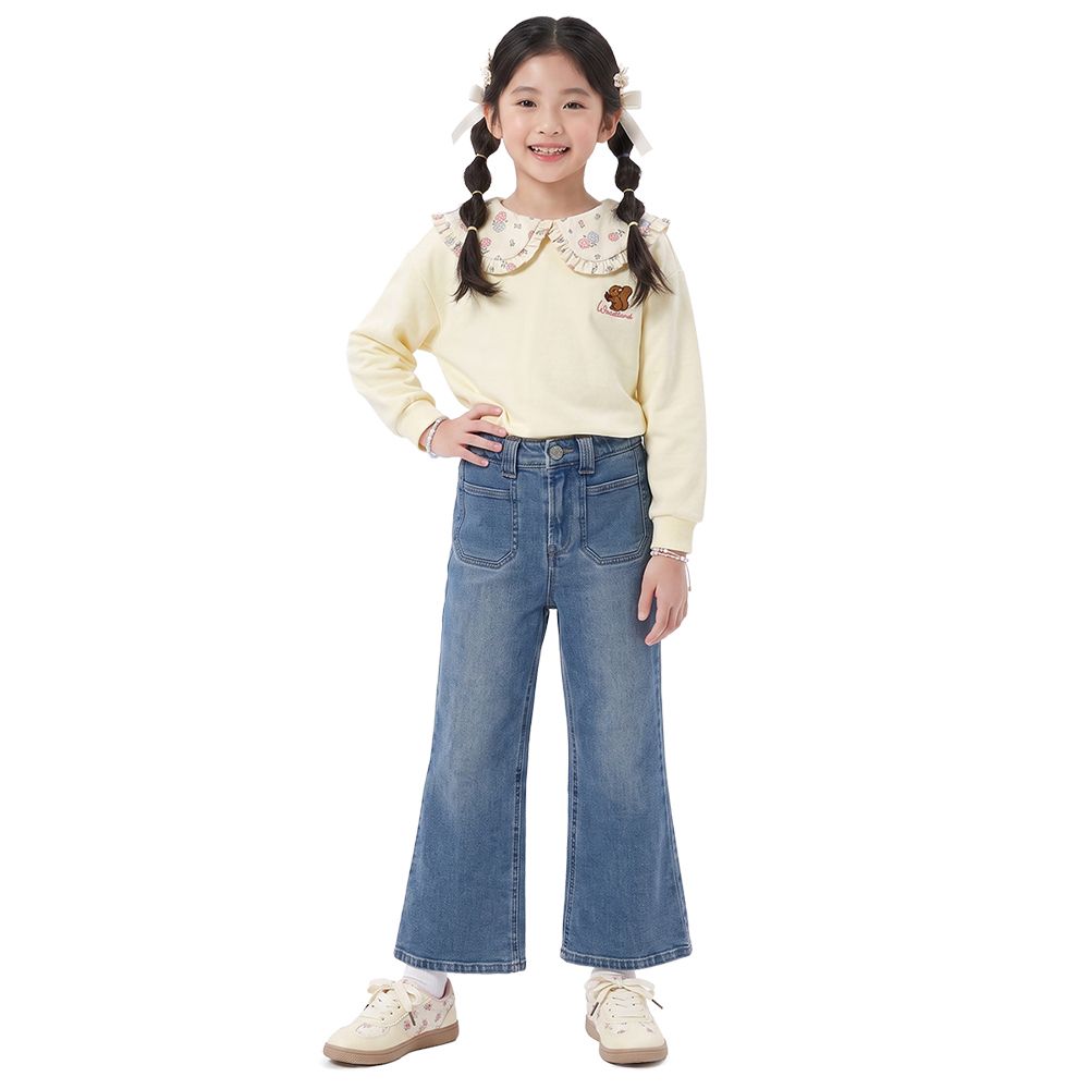 MESTYLE DENIM PANTS WITH FRONT COUNTRY MID DENIM BLUE SIZE 9