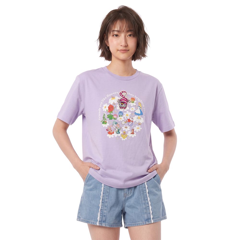 MESTYLE DISNEY เสื้อยืดลาย ALICE สีม่วง ไซซ์ M
