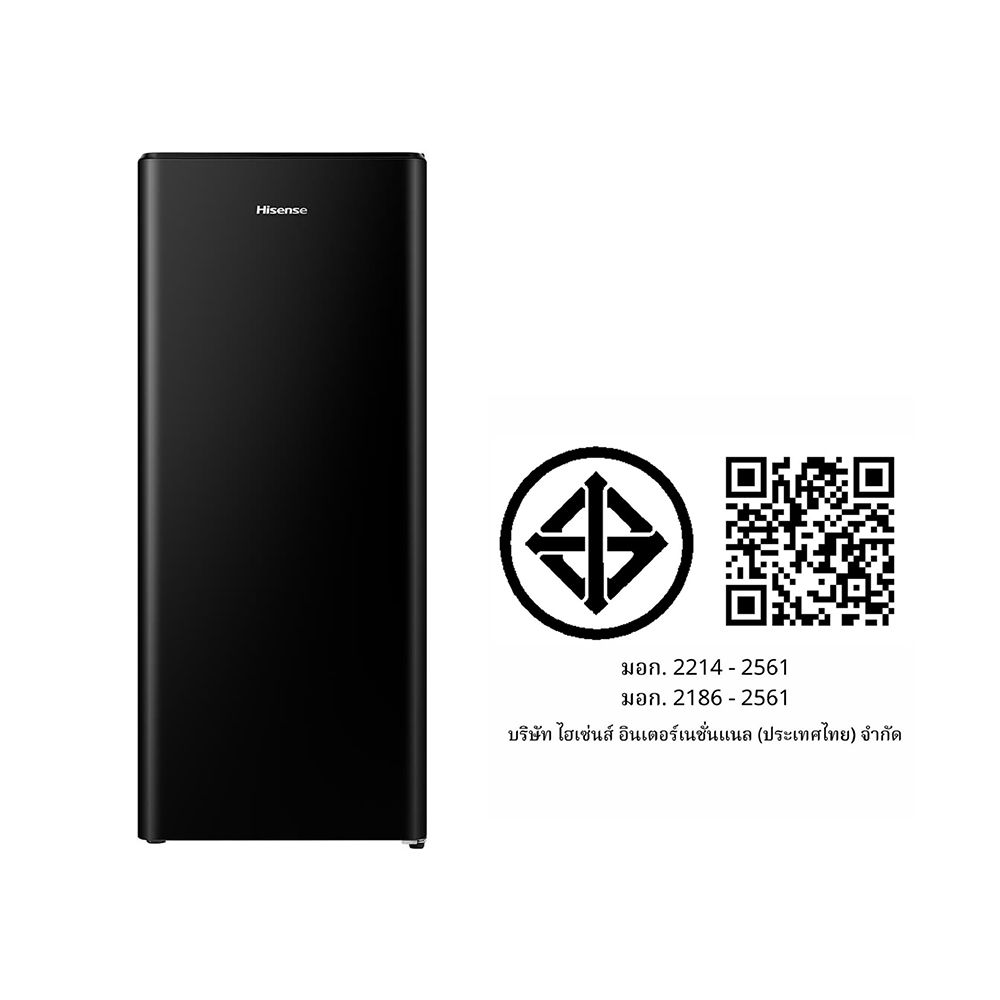 HISENSE#RR239D4TBN ตู้เย็น 6.5Q 1D สีดำ