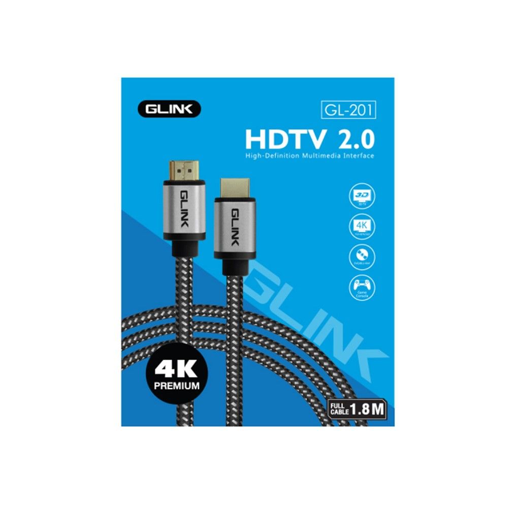 GLINK HDMI V2.0 NYLON 4K 1.8M GL201