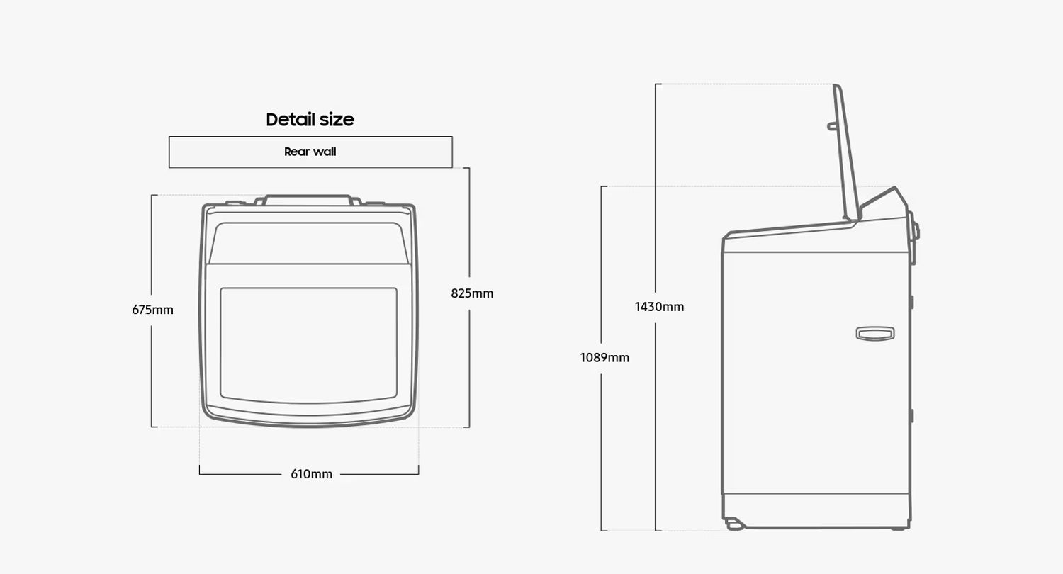 SAMSUNG เครื่องซักผ้าฝาบน 15กก. WA15CG5441BYST