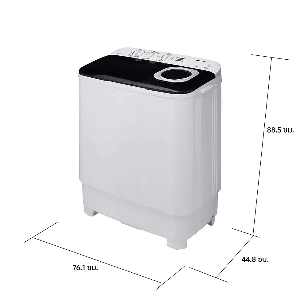 TOSHIBA เครื่องซักผ้า 2ถัง 7.5KG. VH-H85M