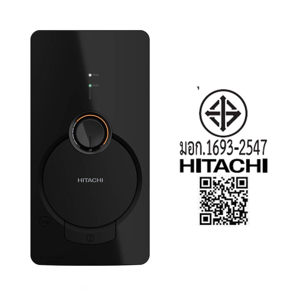 HITACHI เครื่องทำน้ำอุ่น 3800W ดำ HES-38G