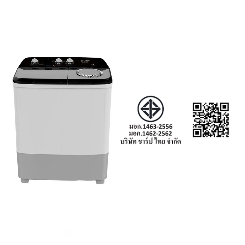 SHARP ซักผ้า 2ถัง 8กก ES-TW80W