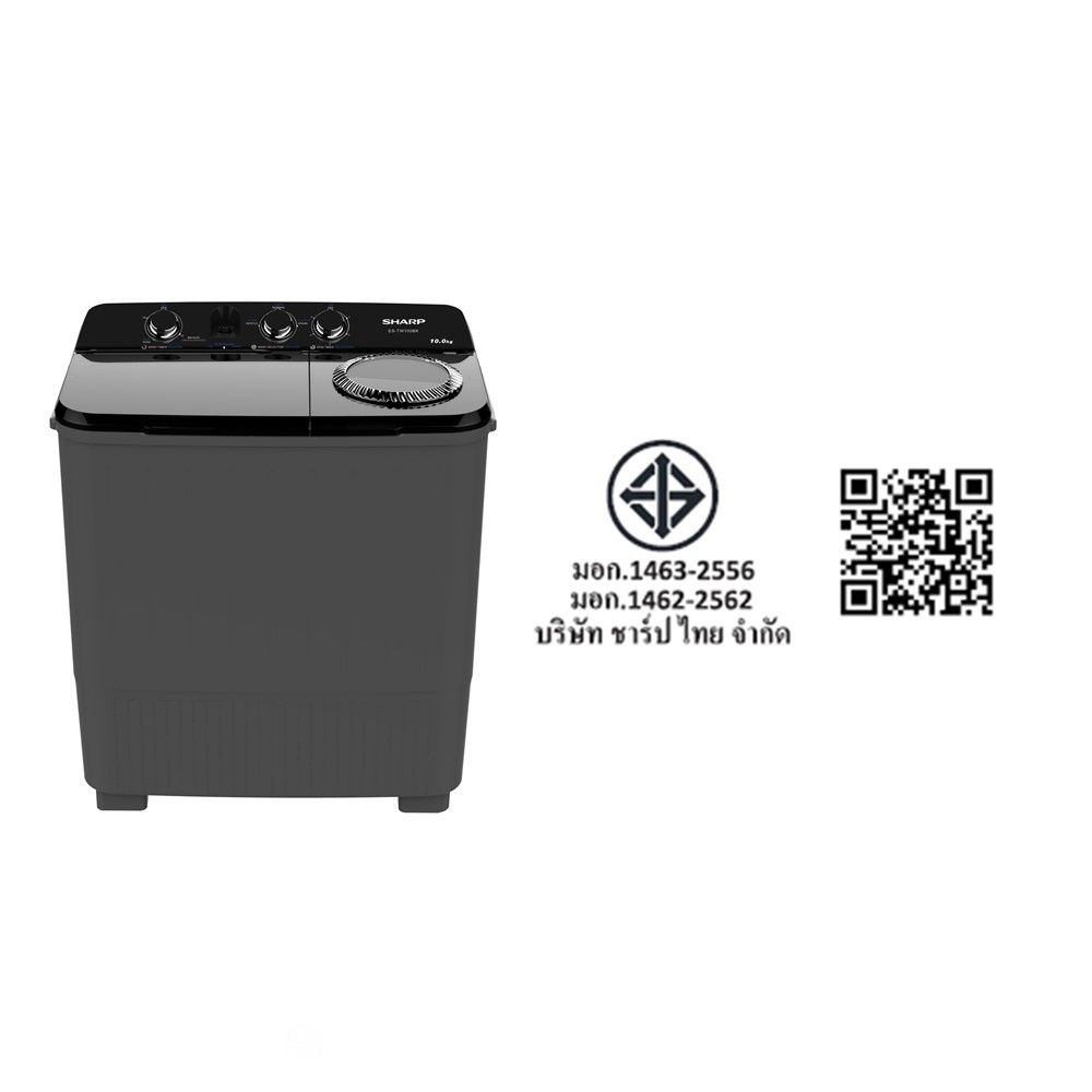 SHARP ซักผ้า 2ถัง 10กก ES-TW100BK