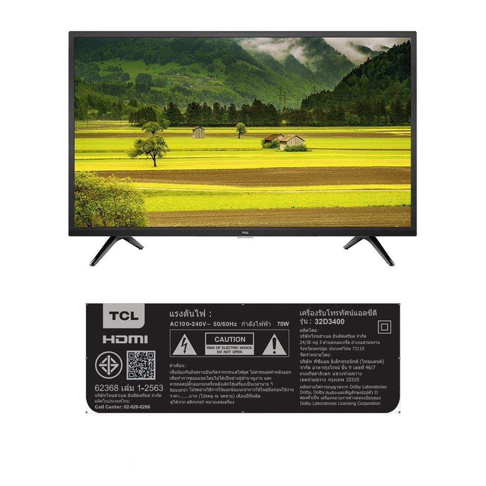 TCL ดิจิตอลทีวี 32 นิ้ว LED32D3400_SK