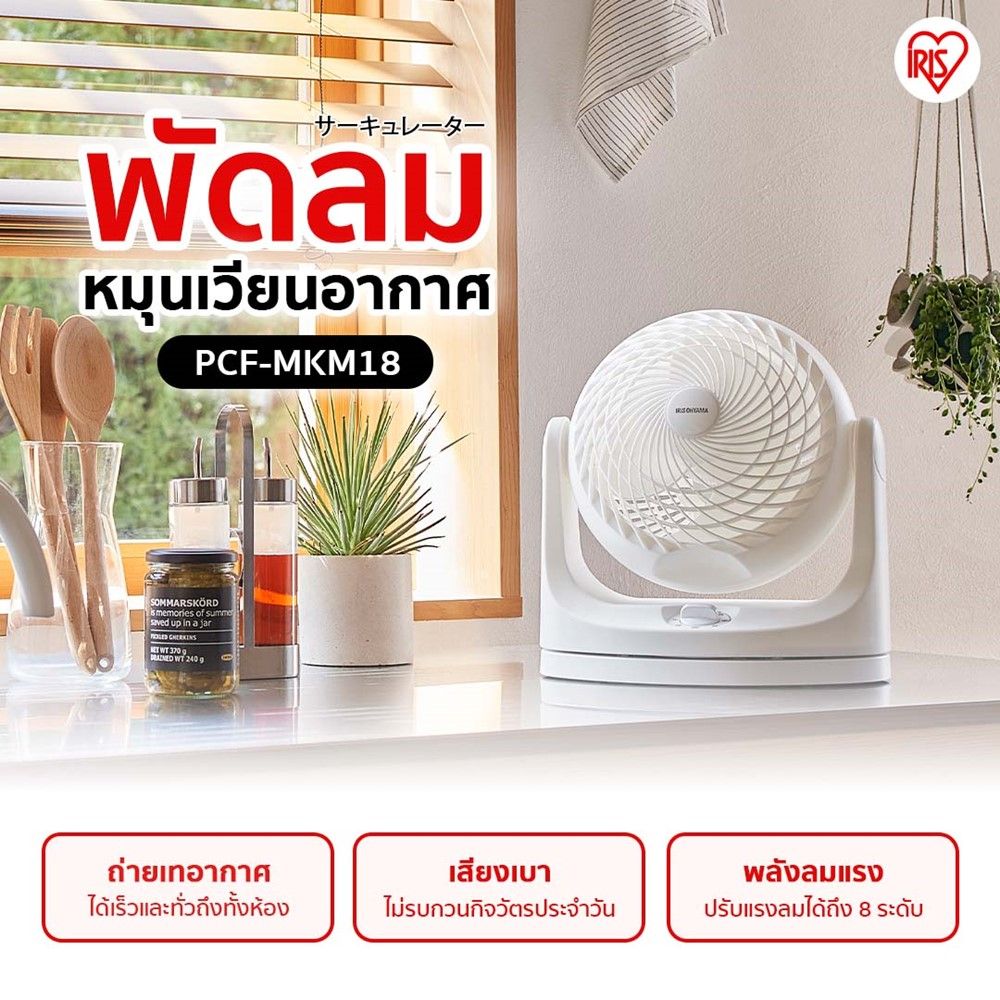 IRIS DESK FAN 7 INCH PCF-MKM18 WHITE