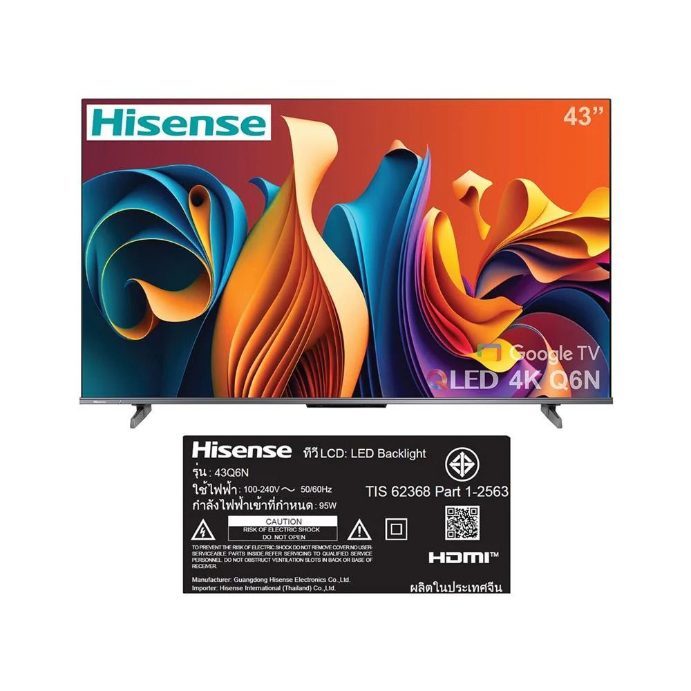 HISENSE สมาร์ท TV GOOGLE UHD 4K 43 นิ้ว 43Q6N_SK