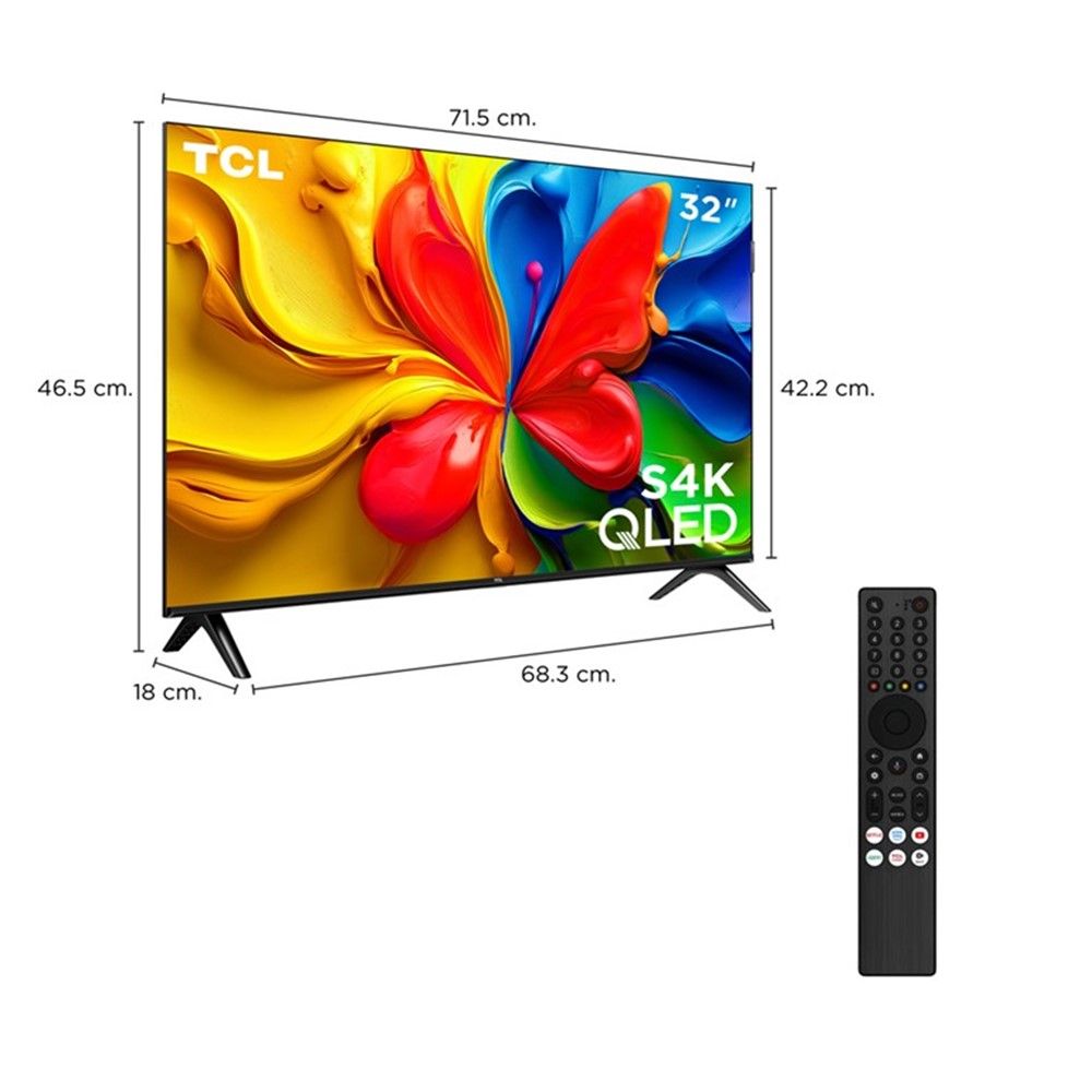 TCL QLED FHD GOOGLE ทีวี 32 นิ้ว #32S4K