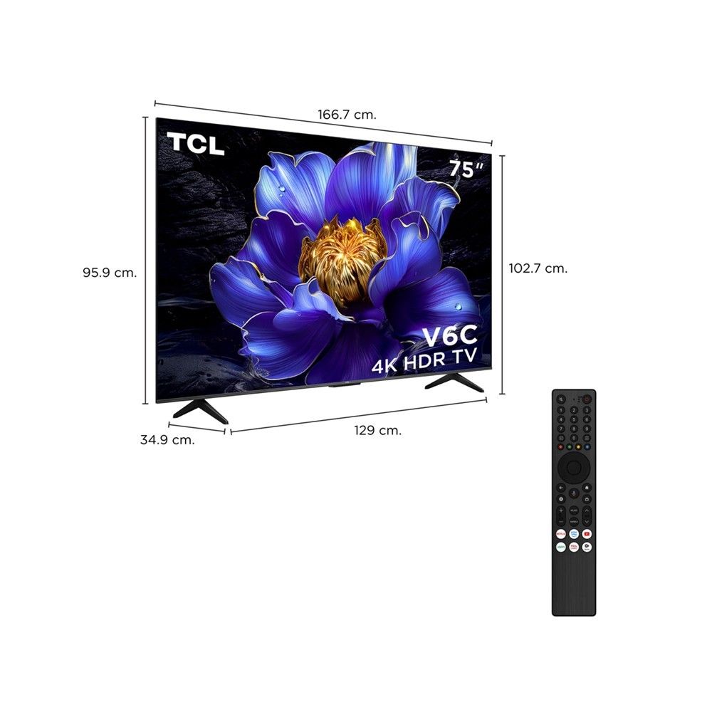 TCL GOOGLE ทีวี UHD 75 นิ้ว 75V6C