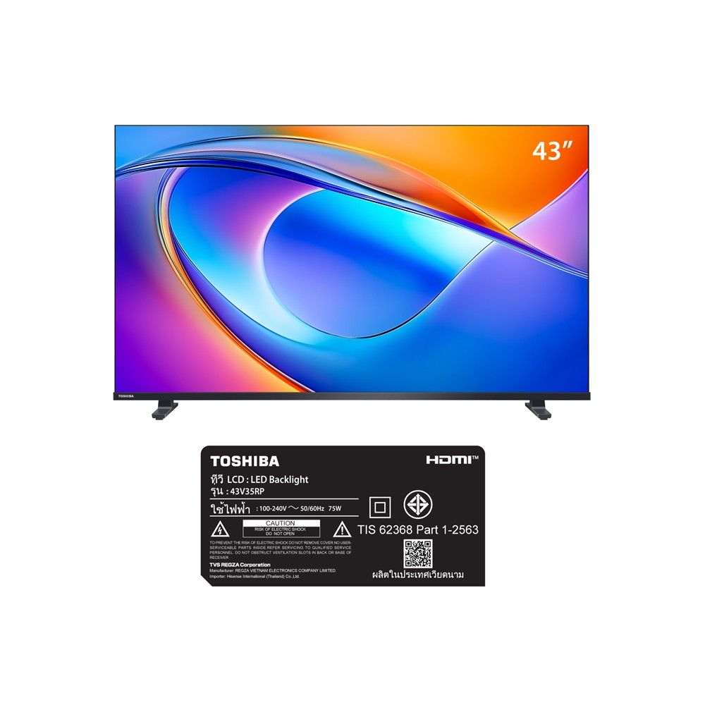 TOSHIBA ทีวี VIDAA FHD 2K 43 นิ้ว #43V35RP