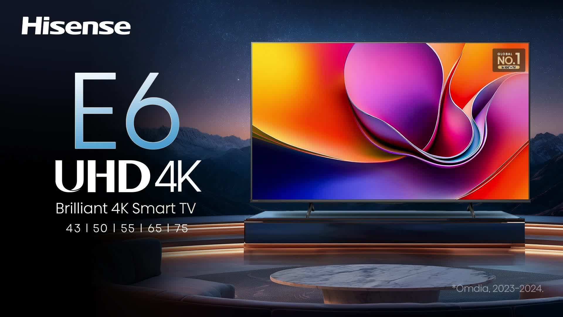 HISENSE ทีวี VIDAA UHD 4K 55 นิ้ว รุ่น 55E6Q