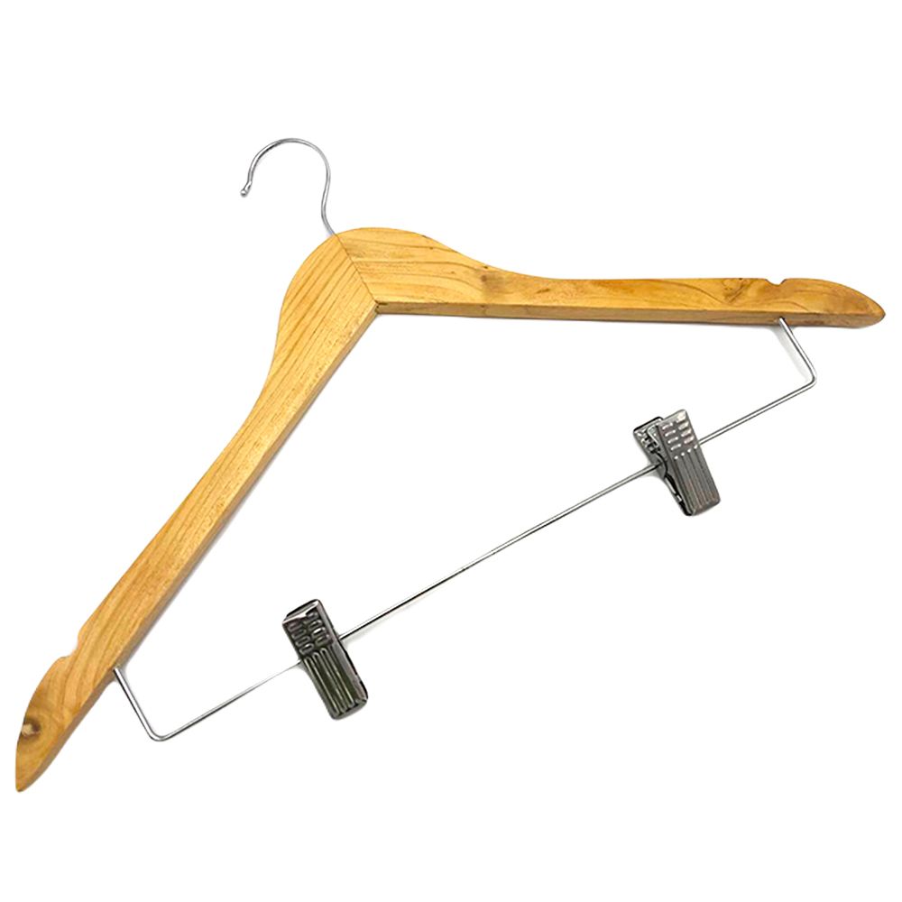 LOTUSS WOODEN HANGER WITH METAL CLIPS P1