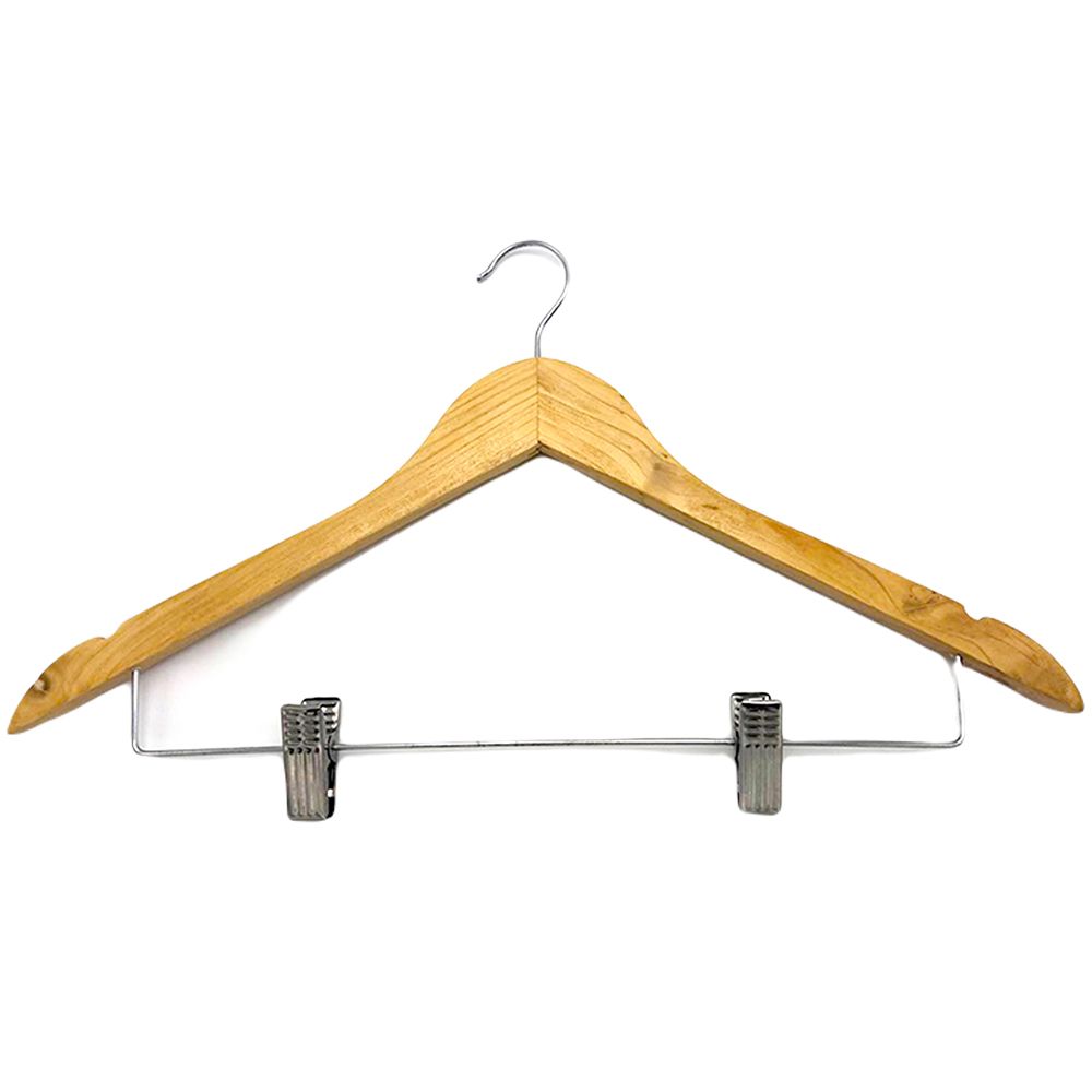 LOTUSS WOODEN HANGER WITH METAL CLIPS P1