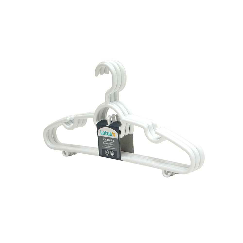 LOTUSS CLOTHES HANGER WHITE PACK 6 PCS