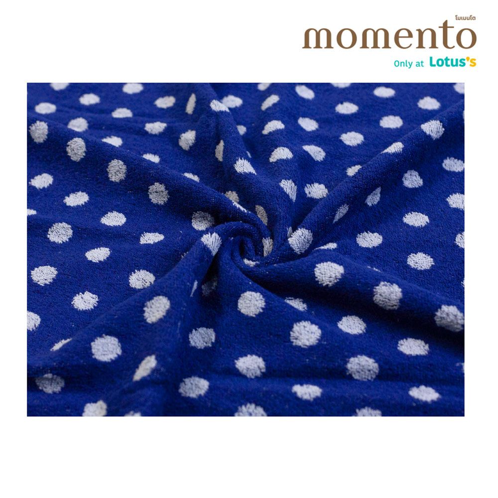 MT ผ้าขนหนูทอลายดอทน้ำเงิน 27X54นิ้ว