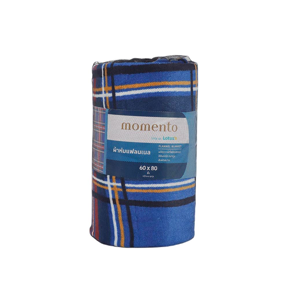 MOMENTO FLANNEL HAMILTON BLUE 60X80 INCH