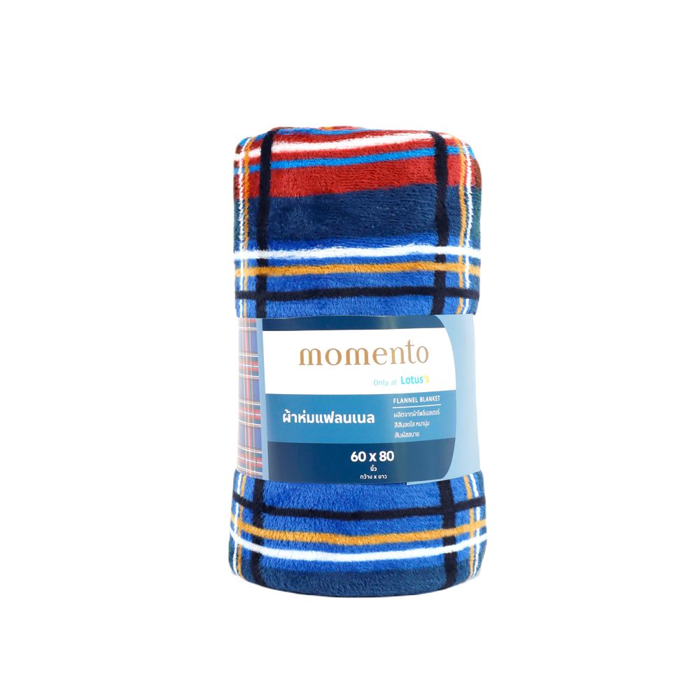 MOMENTO FLANNEL HAMILTON BLUE 60X80 INCH