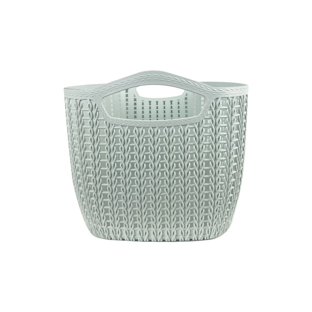 ตระกร้าเล็กทรงรีสีเขียวพาสเทล 18L K-001G
