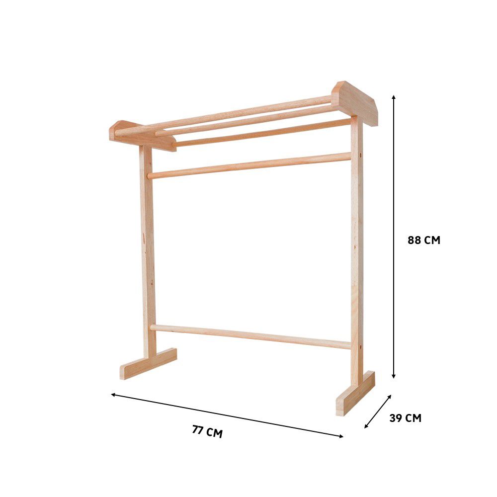 ราวตากผ้าไม้ 4 เส้น 39X77X88CM