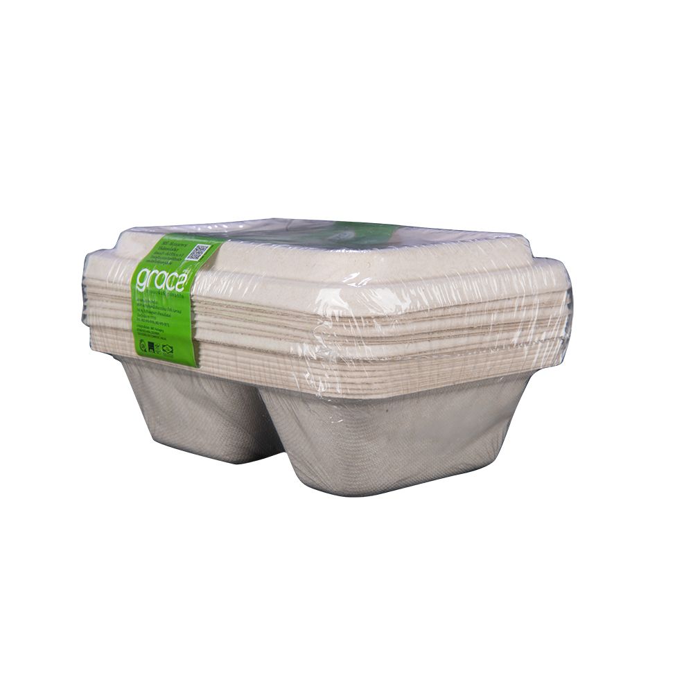 GRACZ COMPOSTABLE 2 COMPARTMENTS 670ML. PACK10