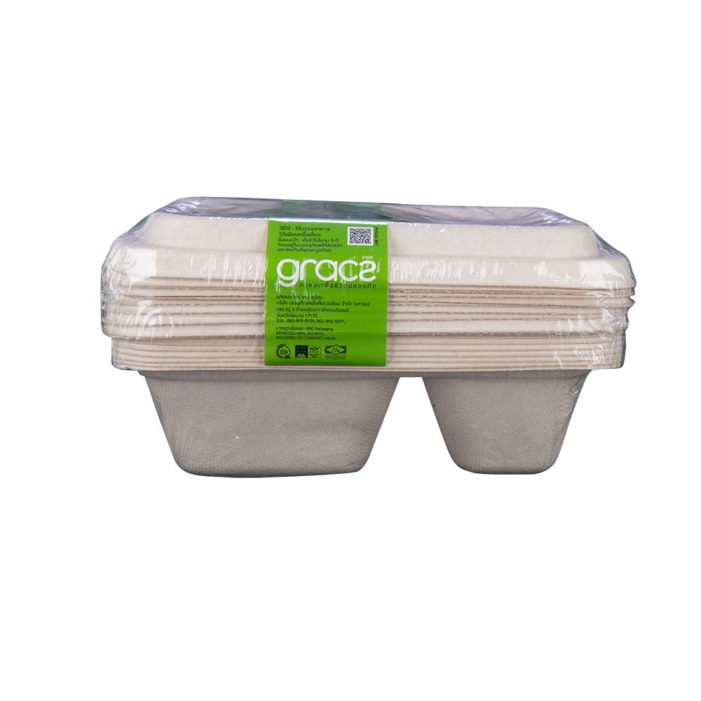 GRACZ COMPOSTABLE 2 COMPARTMENTS 670ML. PACK10