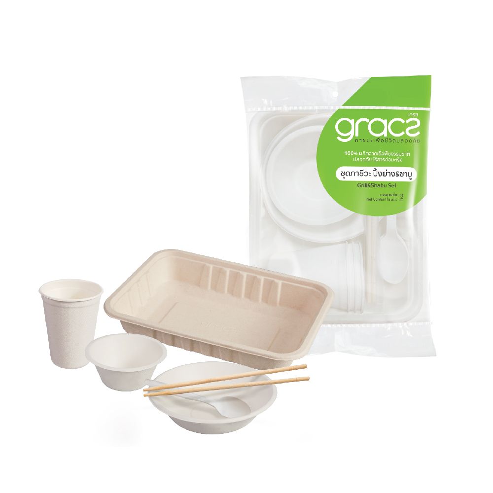 เกรซ ชุดภาชนะ ปิ้งย่าง ชาบู 16 ชิ้น