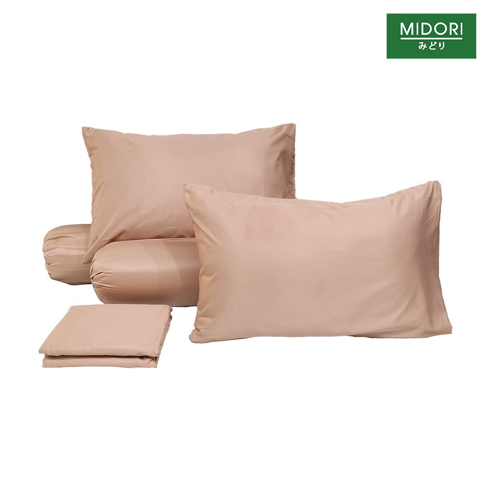 MIDORI BED SET MICRO SATEEN BROWN 6FT.