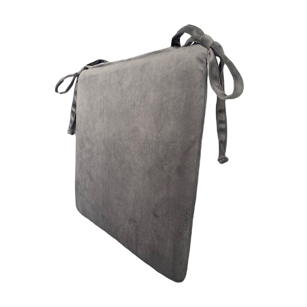 เบาะรองนั่งหูผูกสีเทา 16X16นิ้ว