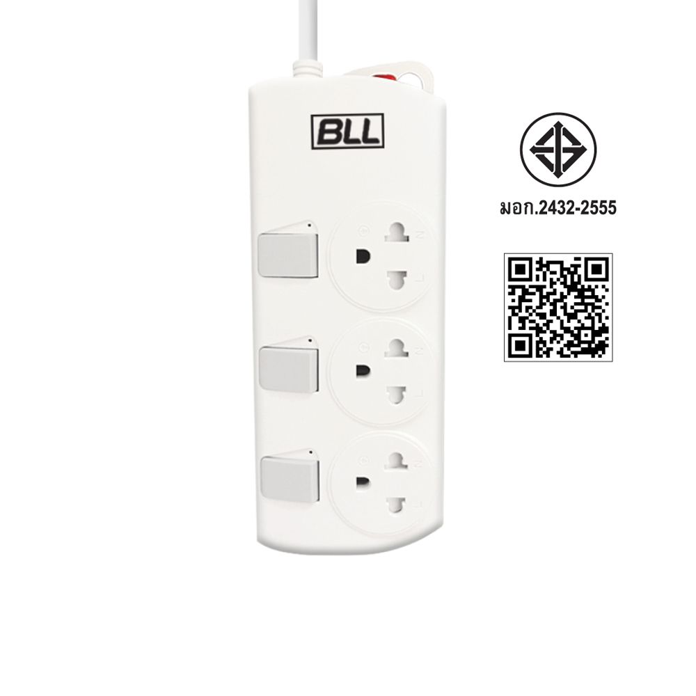BLL POWER STRIP PLUG 3HEADS 3SWITCH 3CABLE CONNECTOR 3M B58