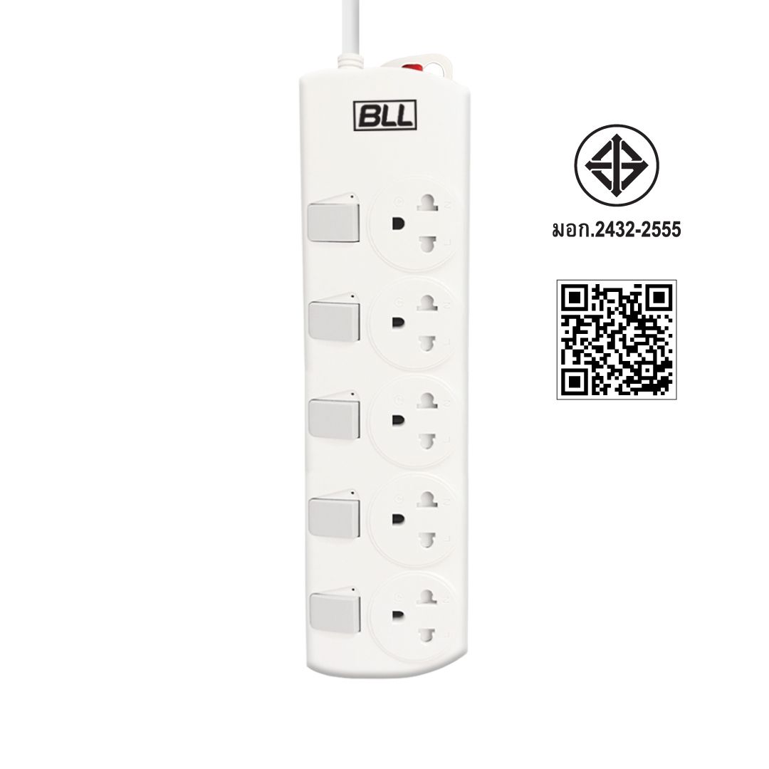 BLL POWER STRIP PLUG 3HEADS 5SWITCH 5CABLE CONNECTOR 3M B72