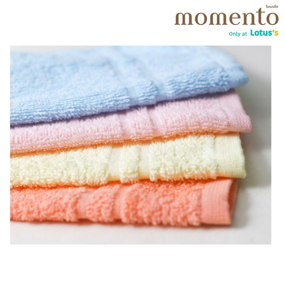MOMENTO ผ้าขนหนู 13X13นิ้ว แพ็ค4 (คละแบบ)