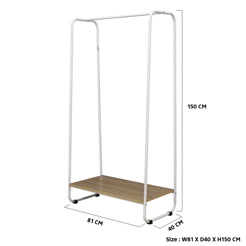 ราวตากผ้าถาดไม้ สีโซลิค 81X40X150 ซม.