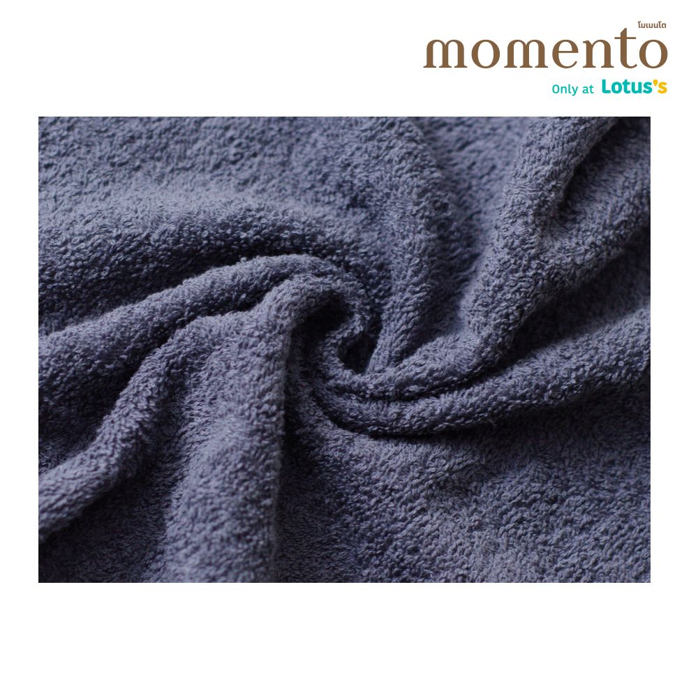 MOMENTO ผ้าขนหนูเนื้อนุ่มนุ่มเทาเข้ม 15X30 นิ้ว