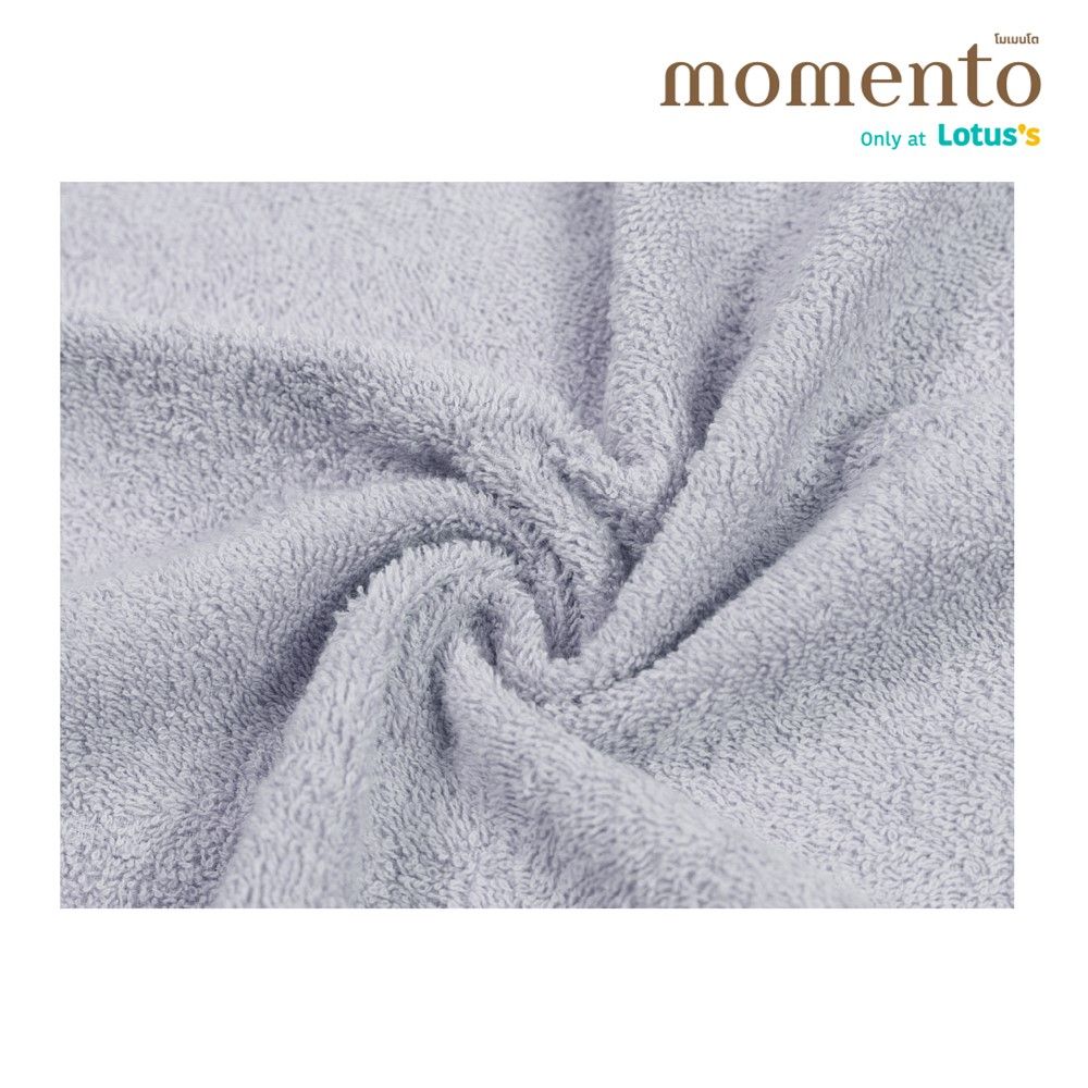 MOMENTO ผ้าขนหนูเนื้อนุ่มนุ่มเทาอ่อน 27X54นิ้ว