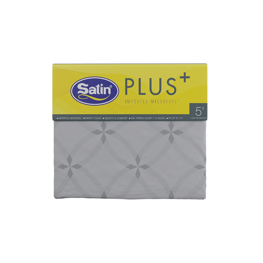 SATINPLUS BEDSHEET GREY 5FT 5PC LK041