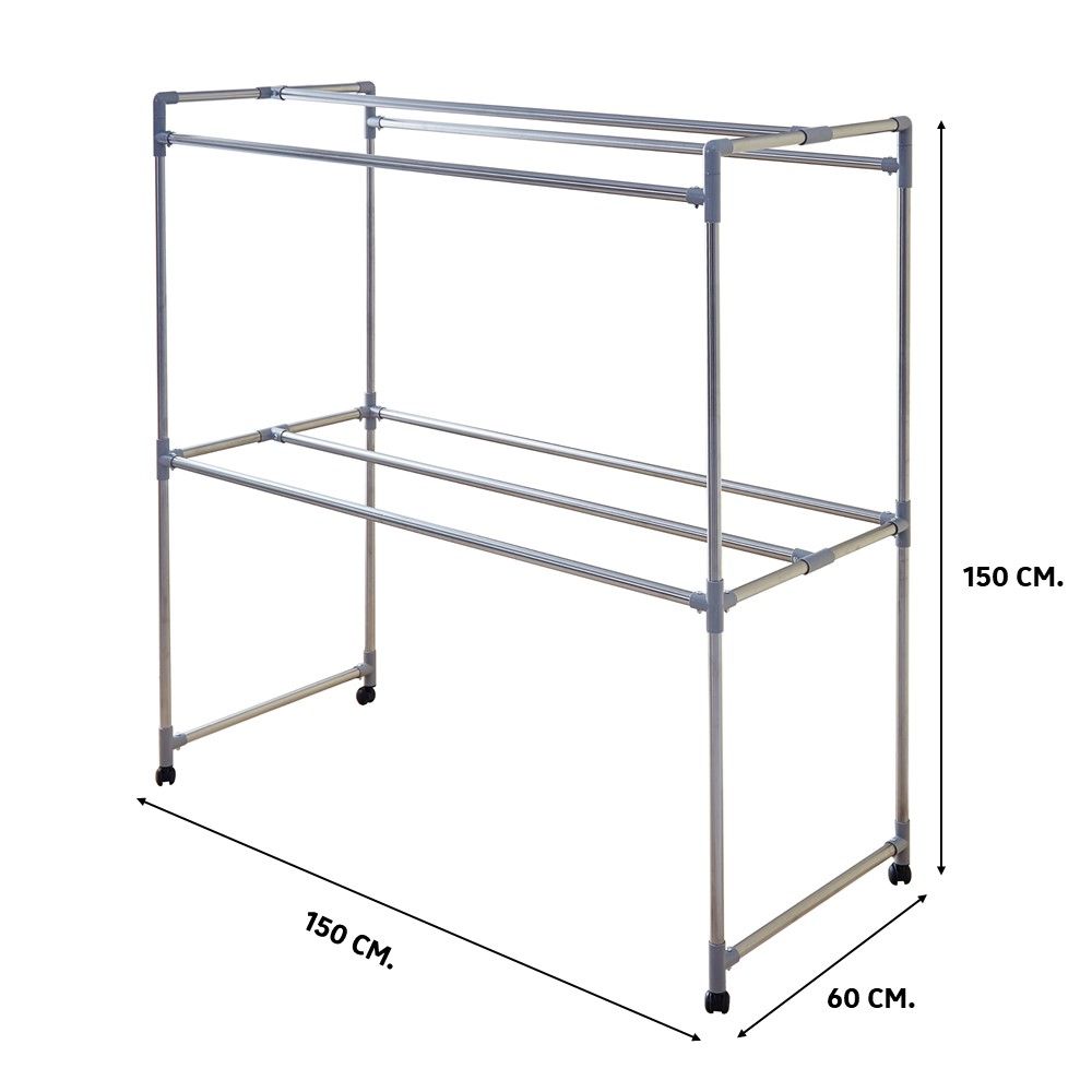 ราวตากผ้าแสตนเลส 6 เส้น 1.50ม.