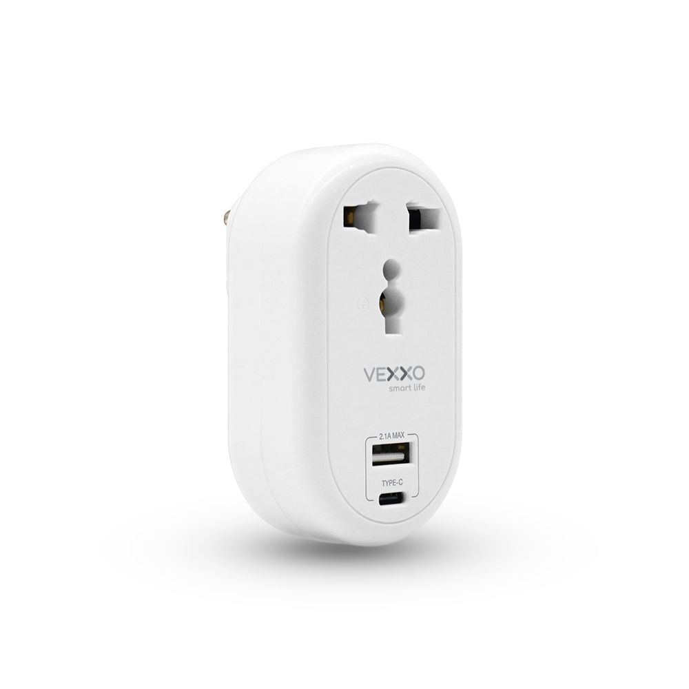 VEXXO ADAPTER 1OUTLET 1USB 1TYPEC 2.1A