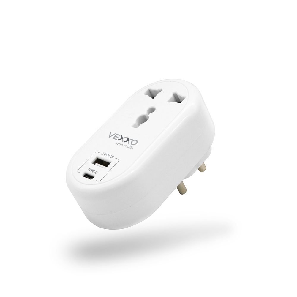 VEXXO ADAPTER 1OUTLET 1USB 1TYPEC 2.1A