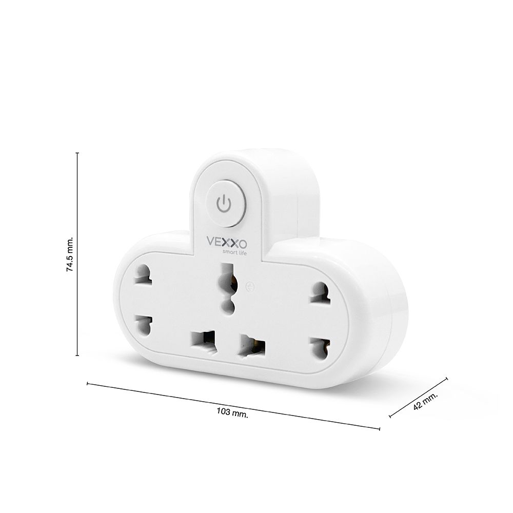VEXXO ADAPTER 3OUTLET 1SWITCH 2500W