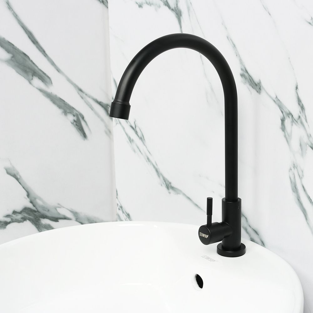 WSPก๊อกอ่างล้างจานสแตนเลส304ดำ #FTS910BK