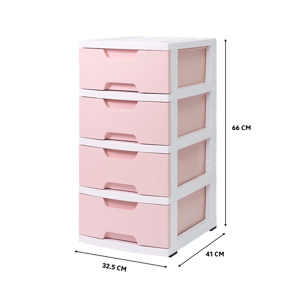 ฮาชชิ ตู้ลิ้นชัก 4ชั้น #1101AB สีชมพู