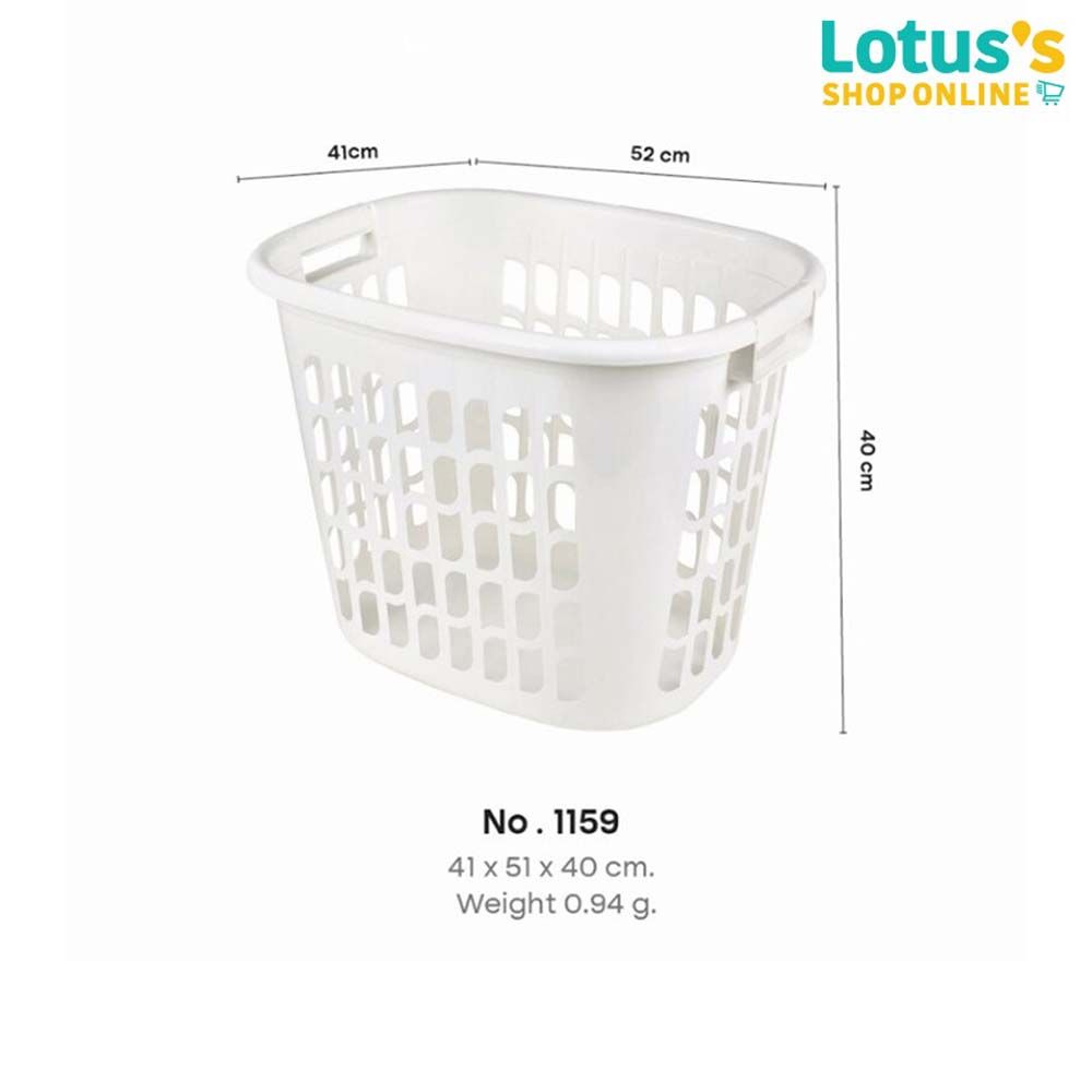 โลตัสตะกร้าเหลี่ยมสีขาว ขนาด L