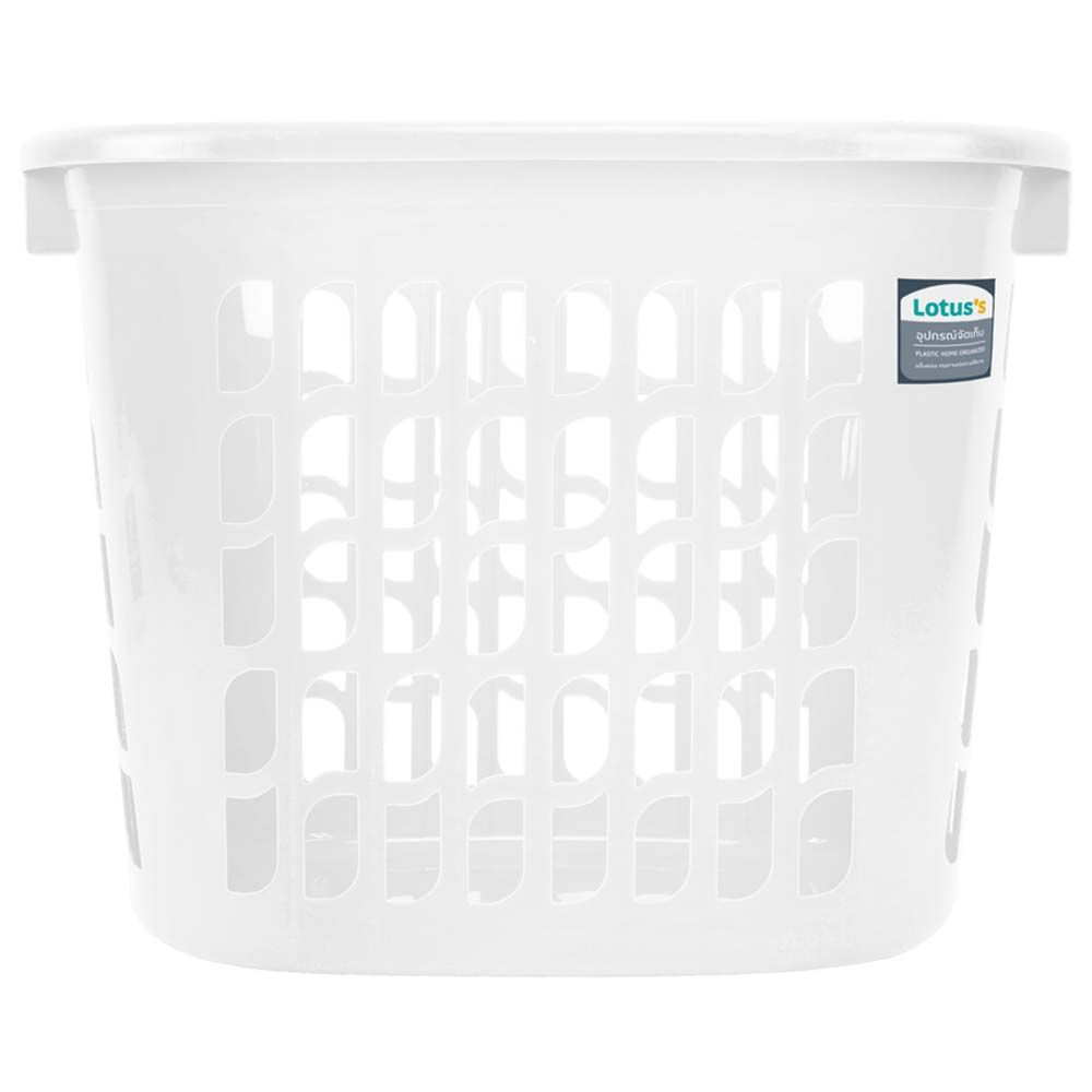 โลตัสตะกร้าเหลี่ยมสีขาว ขนาด L