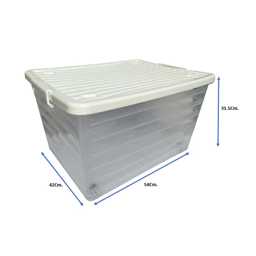 กล่องล้อเลื่อนสีขาว-ใส 50 ลิตร