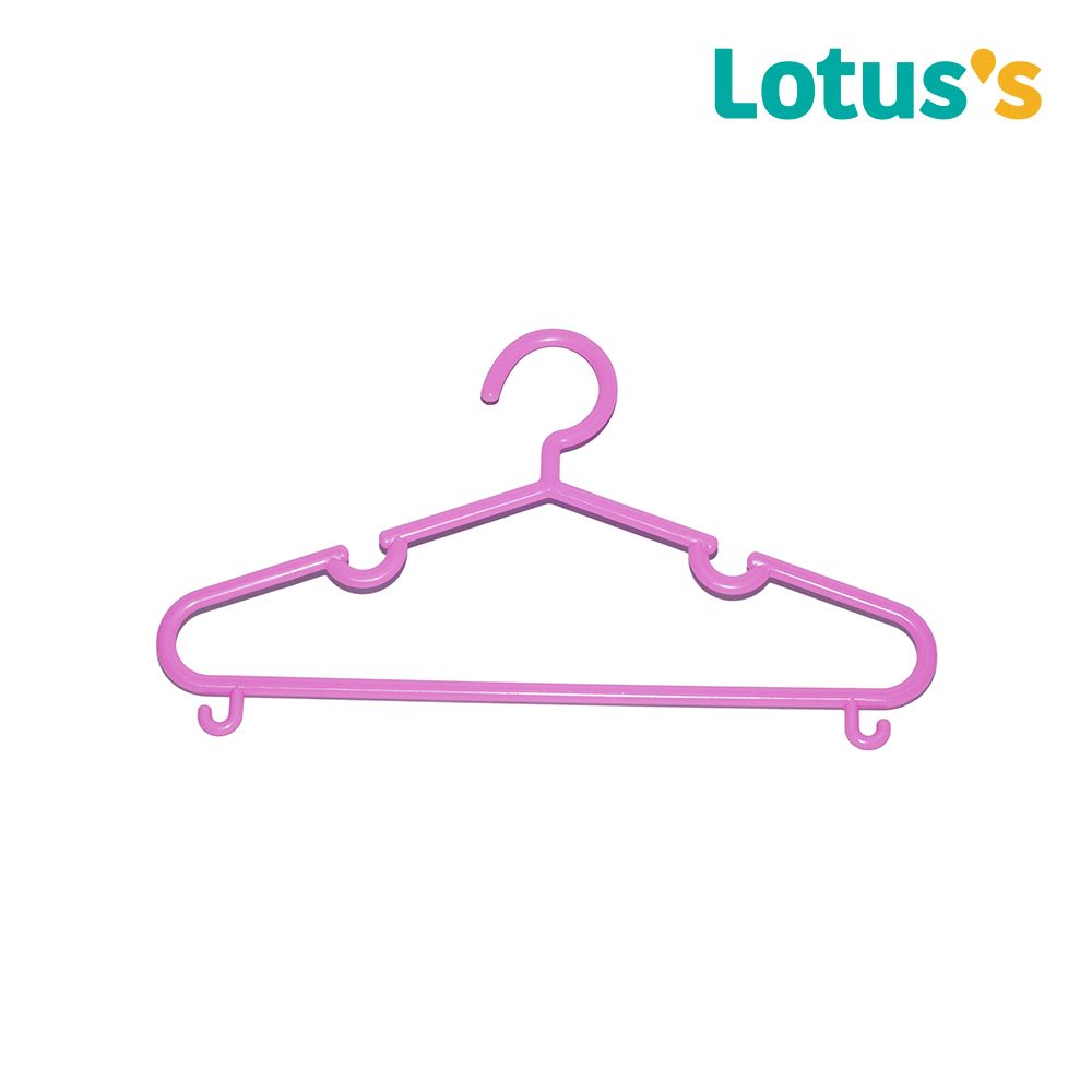 โลตัสไม้แขวนเสื้อเด็กสีชมพู แพ็ค 6