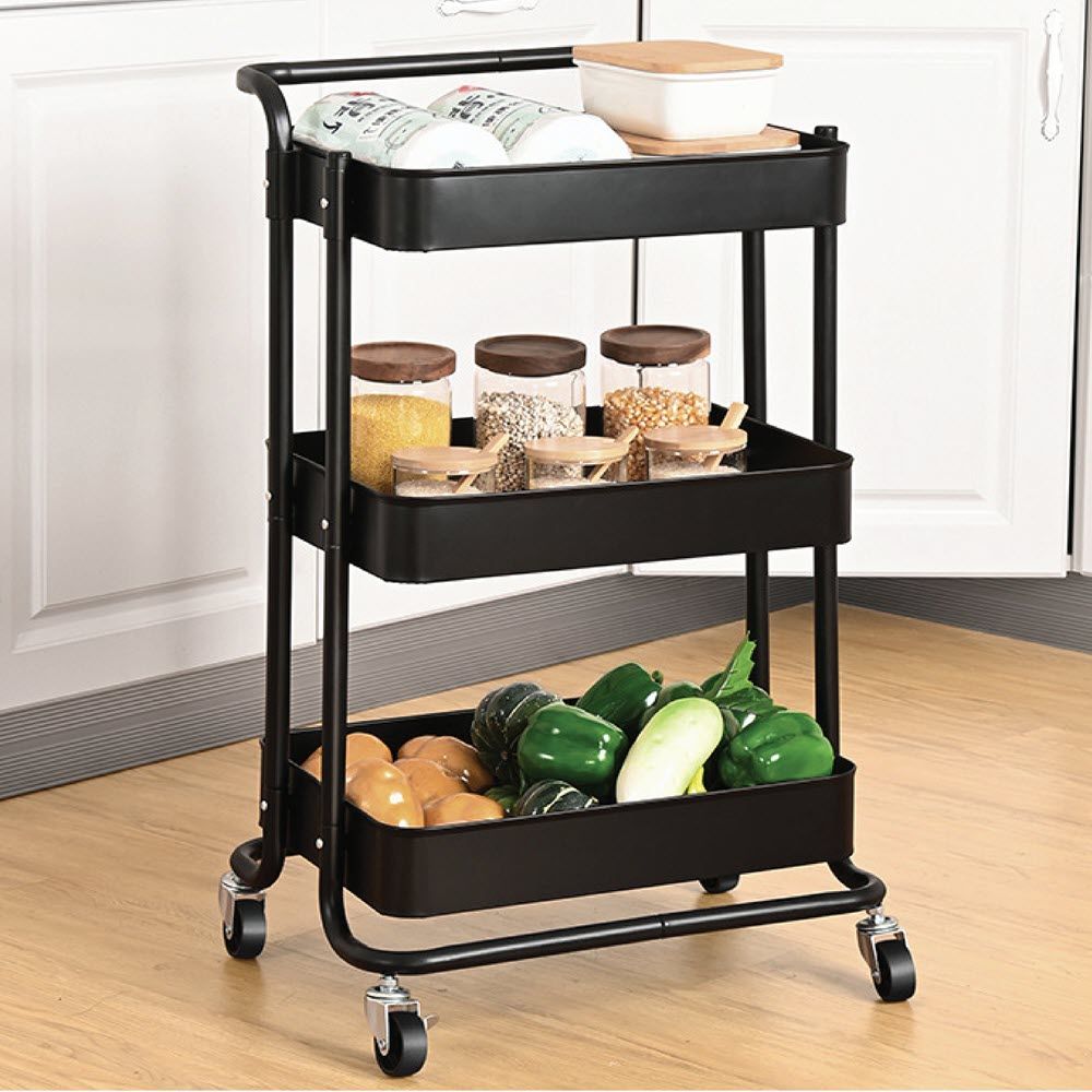 MULTI-FUNTION SHELVES TROLLEY 3 TIERS